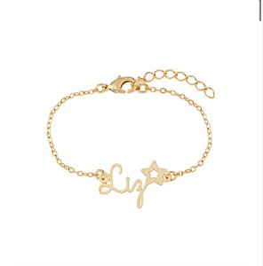 Pulseira personalizada de nome com estrela