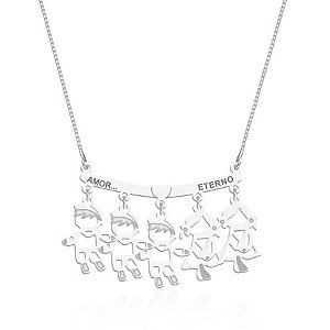Colar personalizado canga filhos na prata 925