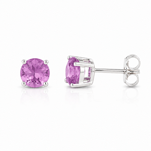 Brinco ponto de luz roxo na prata 925