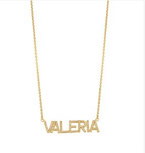 Colar de nome cravejado personalizado