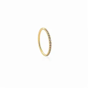 Piercing argola cravejada dourada
