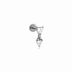 Piercing coração pendurado