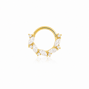 Piercing argola de navete dourada