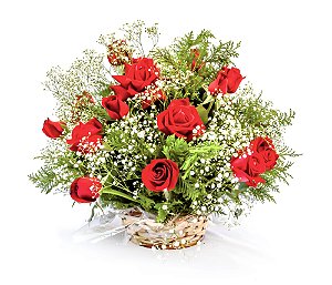 Cesta de Rosas Vermelhas