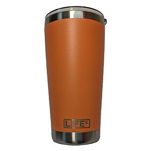 Copo Térmico Life Laranja Com Tampa | 591ML