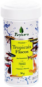 Ração Poytara Tropicais Flocos 30 Gramas
