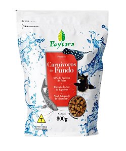Ração Poytara Carnívoros De Fundo 800 Gramas (Pellets G)