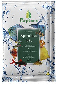 Ração Poytara Spirulina 20% Premium p/Peixes Ornamentais 15g