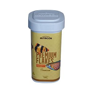 Ração P/Peixes Premium Flakes Nutricon 130 Gramas