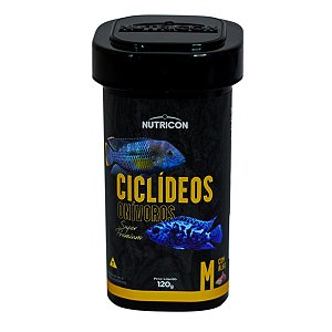 Ração P/Peixes Ciclídeos Onívoros M C/Alho Nutricon 120 Gr