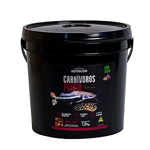 Ração P/Peixes Carnívoros de Fundo c/alho 1,3 Kg Nutricon