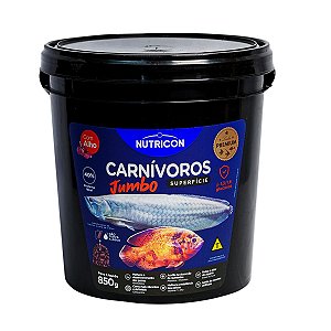Ração P/Peixes Carnívoros de Superfície Jumbo 850 G Nutricon