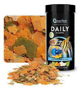Ração Ocean Tech Daily Flakes 200 g P/Peixes Tropicais