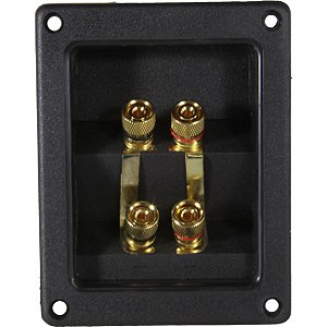 ESPELHO COM BORNE QUÁDRUPLO BANANA DOURADO