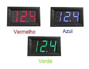 Voltimetro Digital Automotivo 3 Fios P/ Painel Led