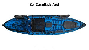 Caiaque Barracuda Evolution by (Fábio Baca), cor Camuflado Azul - com colete