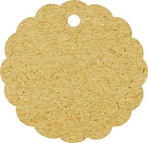 Tags Kraft 240g - Redonda Ondulada - Sem Impressão