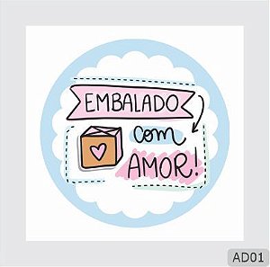 Adesivo Embalado com Amor