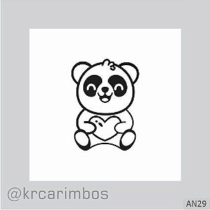 Carimbo Ursinho Panda Romantico