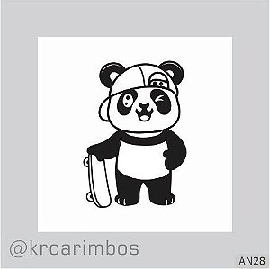 Carimbo Ursinho Panda Skatista