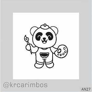 Carimbo Ursinho Panda Pintor