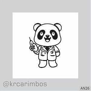 Carimbo Ursinho Panda Médico