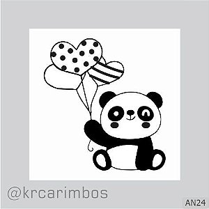 Carimbo Ursinho Panda Corações