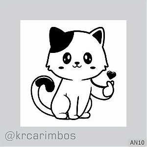 Carimbo Gatinho do coraçãozinho