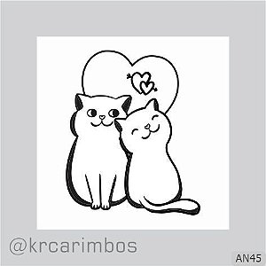 Carimbo Gatinhos Apaixonados