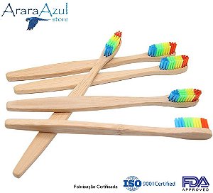 05 Escovas de Dente Ecológica Bambu - Cerdas Colors