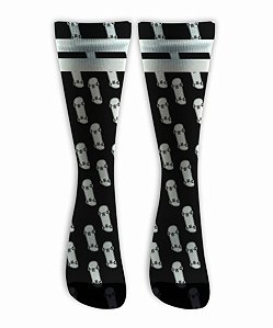 Meia Cano Alto - Skate Black