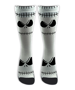 Meia Cano Alto - Jack Skellington White