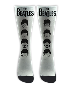 Meia Cano Alto - Beatles - White