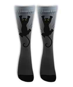 Meia Cano Alto - Black Cat Degrade