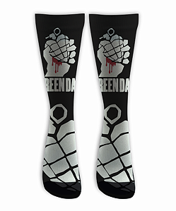 Meia Cano Alto - Green Day - American Idiot - Black