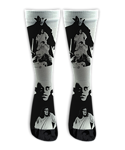 Meia Cano Alto - Nosferatu White