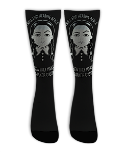 Meia Cano Alto - Wandinha Black