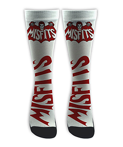 Meia Cano Alto -  Misfits - BAT White