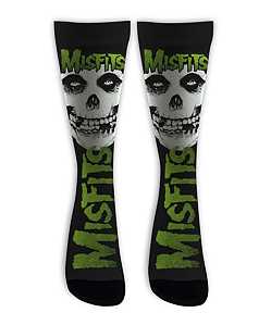 Meia Cano Alto - Misfits - GREEN Black