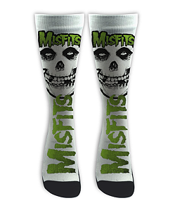 Meia Cano Alto -  Misfits - GREEN White