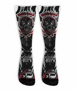 Meia Cano Alto -  Motorhead - Red