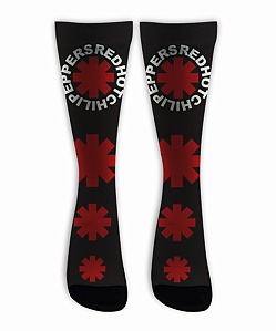 Meia Cano Alto - Red Hot Chili Peppers - Tradicional Black
