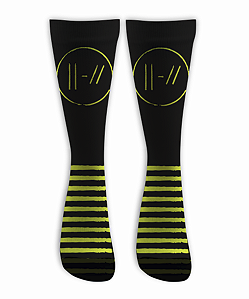 Meia  Cano Alto - Twenty One Pilots - Black