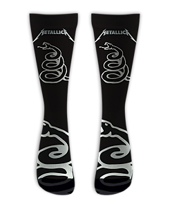 Meia Cano Alto - Metallica Black Album - Preta