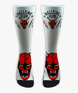 Meia  Cano Alto - Hellfire Club White