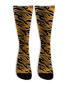 Meia  Cano Alto - Animal Print Tigre