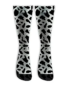 Meia  Cano Alto - Animal Print Vaca