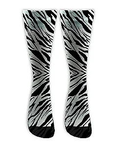 Meia  Cano Alto - Animal Print Zebra