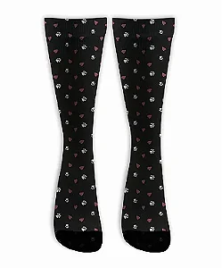 Meia  Cano Alto - Patinhas Black