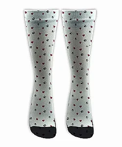 Meia  Cano Alto - Patinhas White